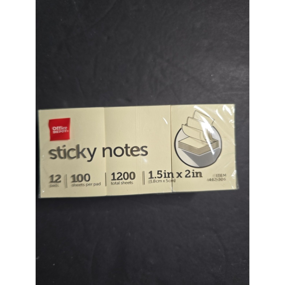 Office Depot Mini Sticky Notes, 1.5x2 in, 12 Pads, New